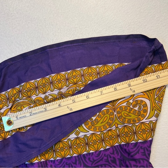 Kaftan Maxi One Size Classics Woman's House Dress Purple Gold - Picture 10 of 11